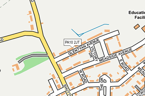PA10 2JT map - OS OpenMap – Local (Ordnance Survey)