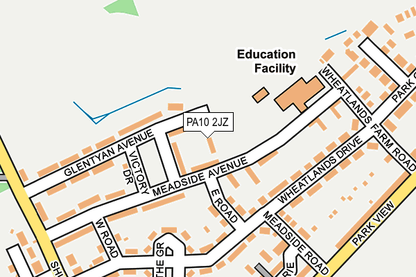 PA10 2JZ map - OS OpenMap – Local (Ordnance Survey)
