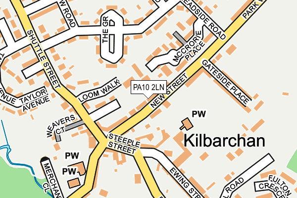 PA10 2LN map - OS OpenMap – Local (Ordnance Survey)