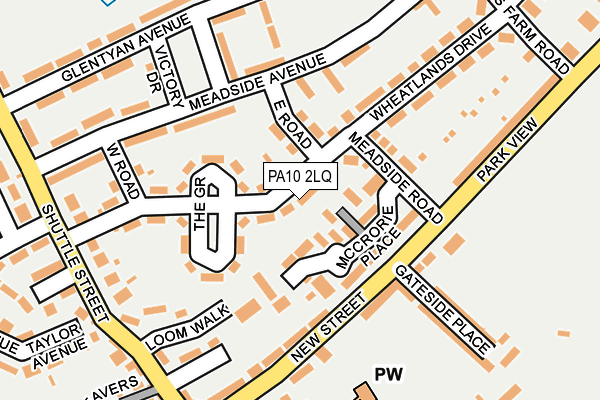 PA10 2LQ map - OS OpenMap – Local (Ordnance Survey)