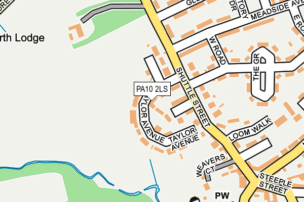 PA10 2LS map - OS OpenMap – Local (Ordnance Survey)