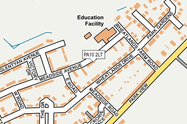 PA10 2LT map - OS OpenMap – Local (Ordnance Survey)
