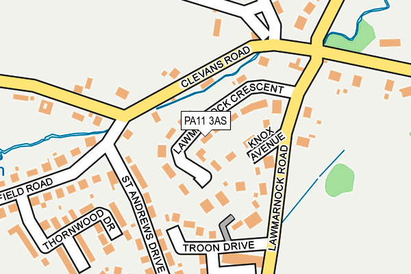 PA11 3AS map - OS OpenMap – Local (Ordnance Survey)