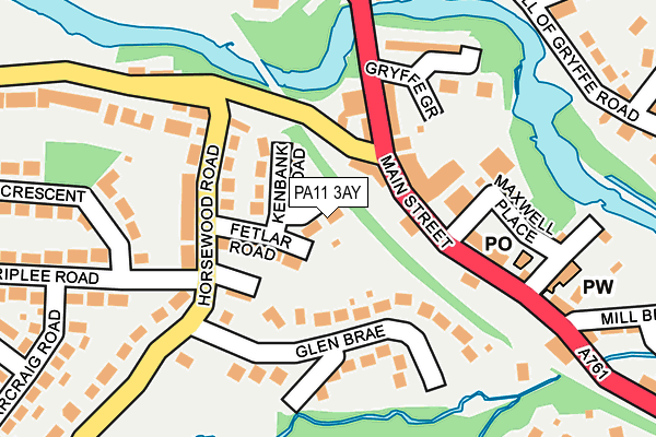 PA11 3AY map - OS OpenMap – Local (Ordnance Survey)