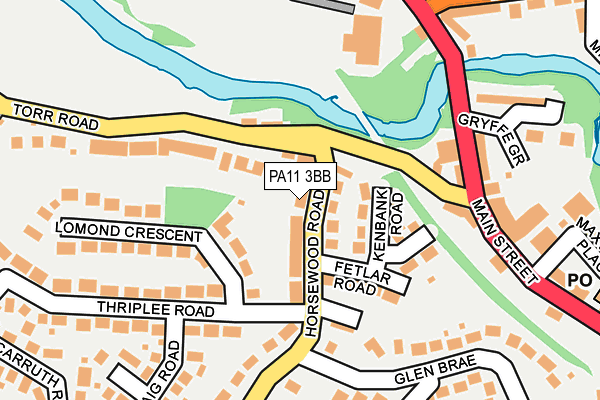 PA11 3BB map - OS OpenMap – Local (Ordnance Survey)