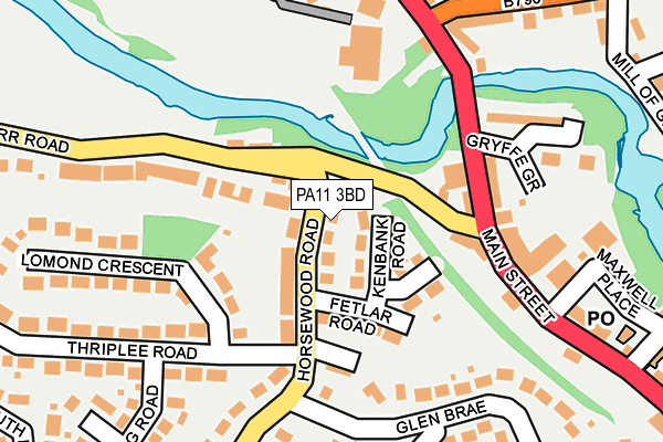 PA11 3BD map - OS OpenMap – Local (Ordnance Survey)