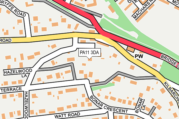 PA11 3DA map - OS OpenMap – Local (Ordnance Survey)