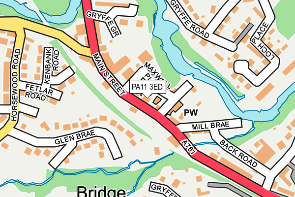 PA11 3ED map - OS OpenMap – Local (Ordnance Survey)