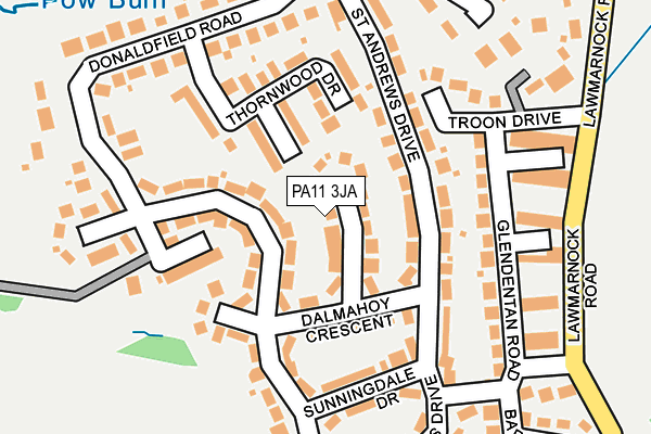 PA11 3JA map - OS OpenMap – Local (Ordnance Survey)