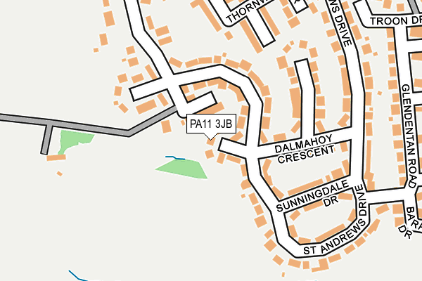 PA11 3JB map - OS OpenMap – Local (Ordnance Survey)