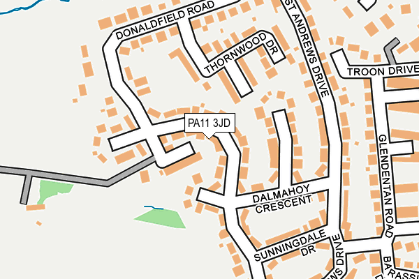 PA11 3JD map - OS OpenMap – Local (Ordnance Survey)