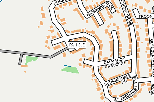 PA11 3JE map - OS OpenMap – Local (Ordnance Survey)