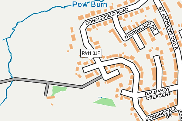 PA11 3JF map - OS OpenMap – Local (Ordnance Survey)