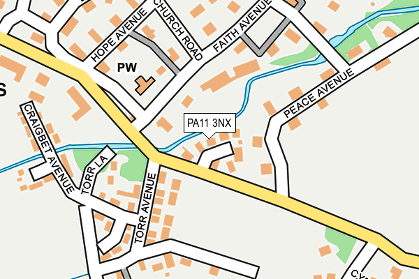 PA11 3NX map - OS OpenMap – Local (Ordnance Survey)