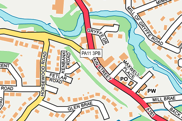 PA11 3PB map - OS OpenMap – Local (Ordnance Survey)