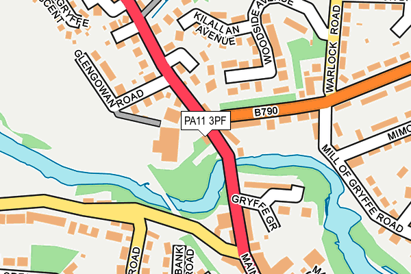 PA11 3PF map - OS OpenMap – Local (Ordnance Survey)