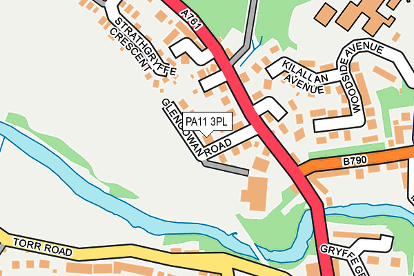 PA11 3PL map - OS OpenMap – Local (Ordnance Survey)