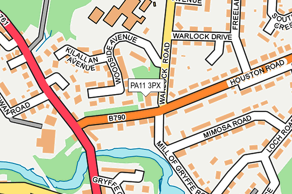 PA11 3PX map - OS OpenMap – Local (Ordnance Survey)