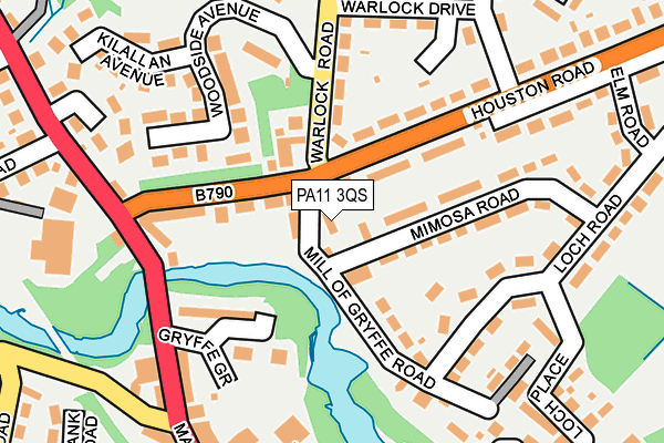 PA11 3QS map - OS OpenMap – Local (Ordnance Survey)