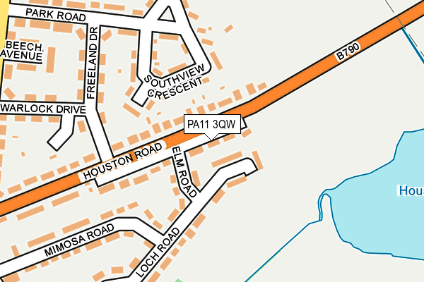 PA11 3QW map - OS OpenMap – Local (Ordnance Survey)