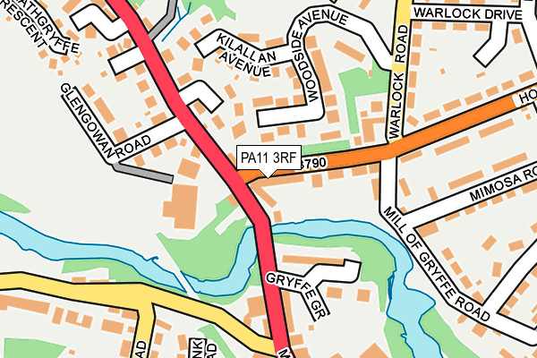 PA11 3RF map - OS OpenMap – Local (Ordnance Survey)
