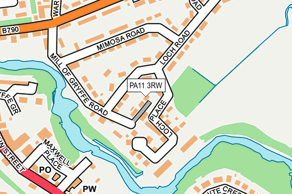 PA11 3RW map - OS OpenMap – Local (Ordnance Survey)