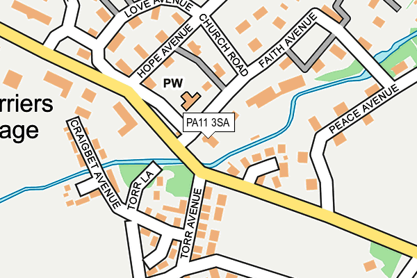 PA11 3SA map - OS OpenMap – Local (Ordnance Survey)