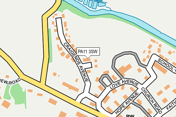 PA11 3SW map - OS OpenMap – Local (Ordnance Survey)
