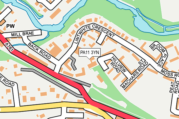 PA11 3YN map - OS OpenMap – Local (Ordnance Survey)