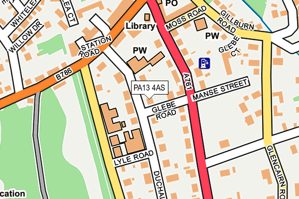 PA13 4AS map - OS OpenMap – Local (Ordnance Survey)