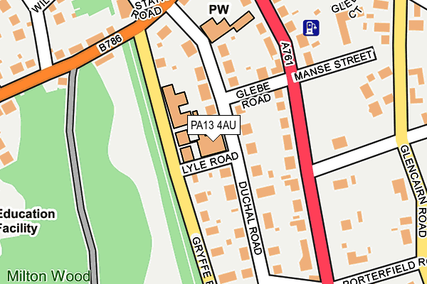 PA13 4AU map - OS OpenMap – Local (Ordnance Survey)