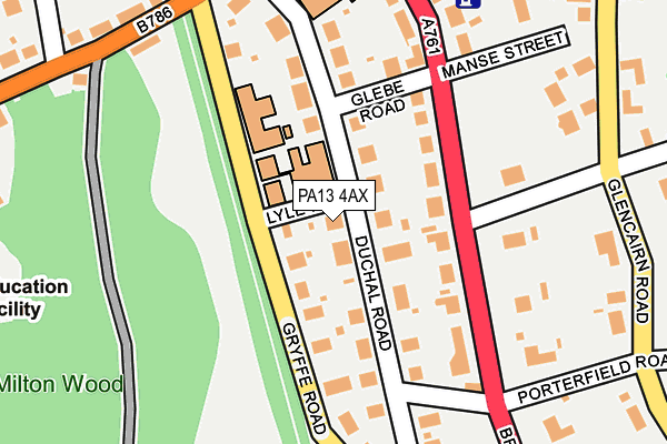 PA13 4AX map - OS OpenMap – Local (Ordnance Survey)
