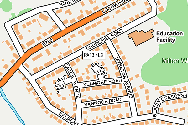 PA13 4LX map - OS OpenMap – Local (Ordnance Survey)