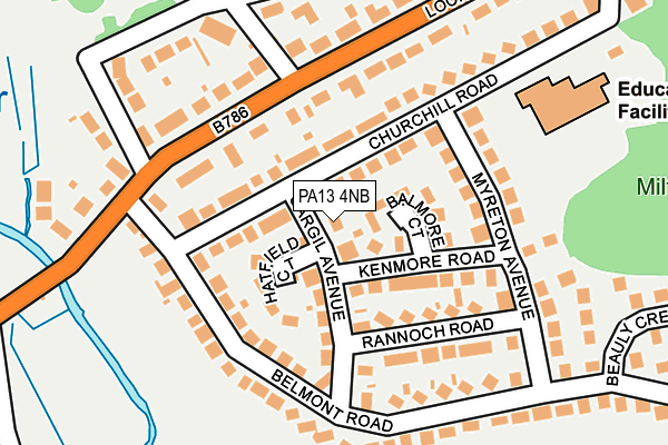 PA13 4NB map - OS OpenMap – Local (Ordnance Survey)