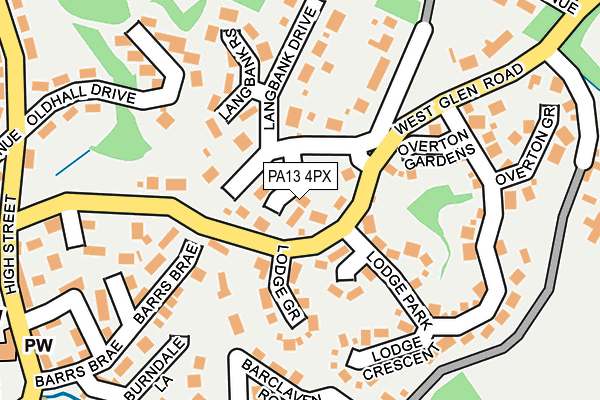 PA13 4PX map - OS OpenMap – Local (Ordnance Survey)