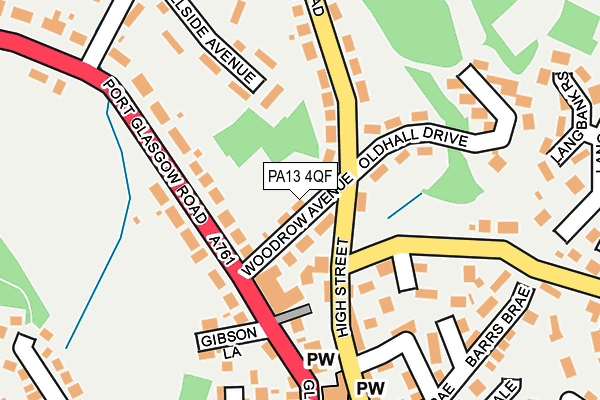 PA13 4QF map - OS OpenMap – Local (Ordnance Survey)