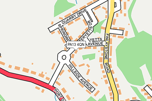 PA13 4QN map - OS OpenMap – Local (Ordnance Survey)