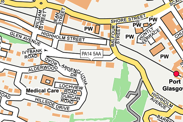 PA14 5AA map - OS OpenMap – Local (Ordnance Survey)