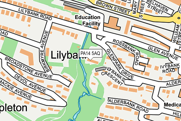 PA14 5AQ map - OS OpenMap – Local (Ordnance Survey)