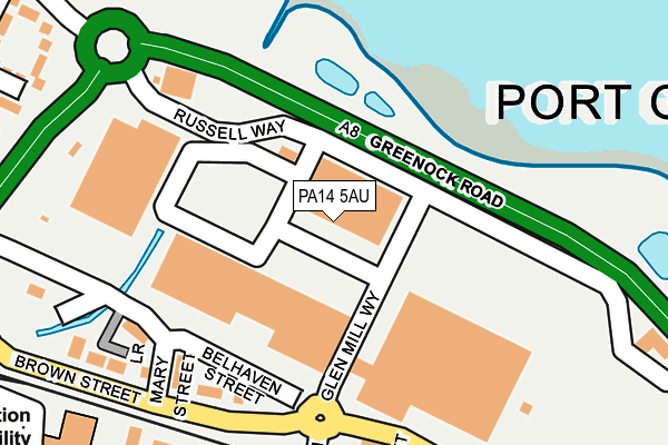 PA14 5AU map - OS OpenMap – Local (Ordnance Survey)