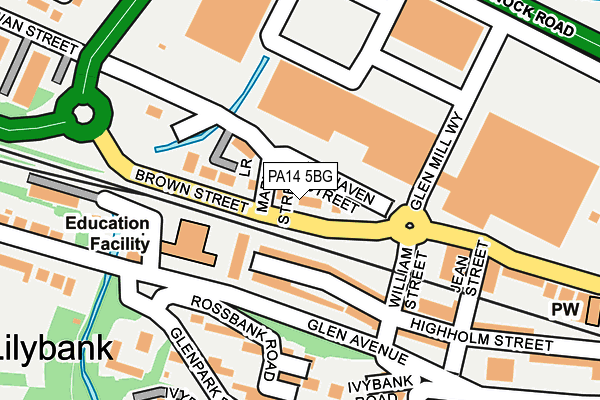 PA14 5BG map - OS OpenMap – Local (Ordnance Survey)