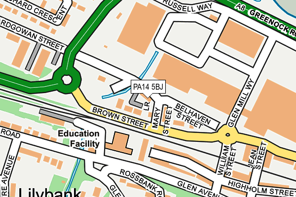 PA14 5BJ map - OS OpenMap – Local (Ordnance Survey)