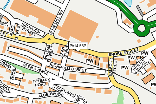 PA14 5BP map - OS OpenMap – Local (Ordnance Survey)