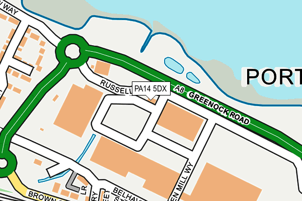 PA14 5DX map - OS OpenMap – Local (Ordnance Survey)