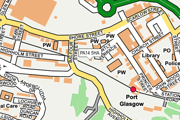 PA14 5HA map - OS OpenMap – Local (Ordnance Survey)