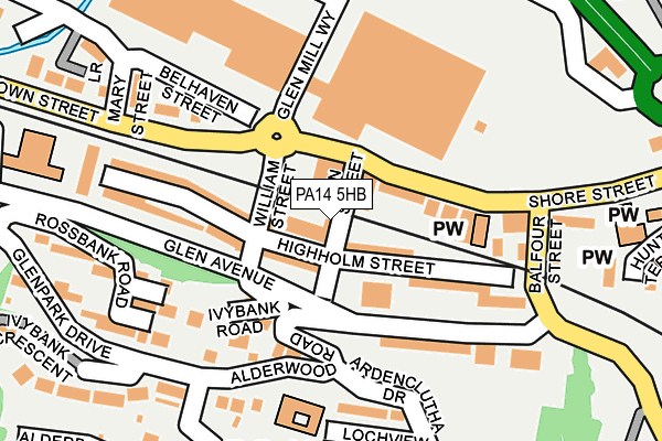 PA14 5HB map - OS OpenMap – Local (Ordnance Survey)