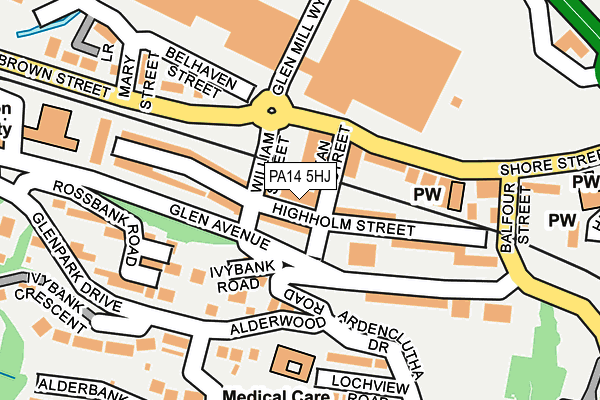 PA14 5HJ map - OS OpenMap – Local (Ordnance Survey)