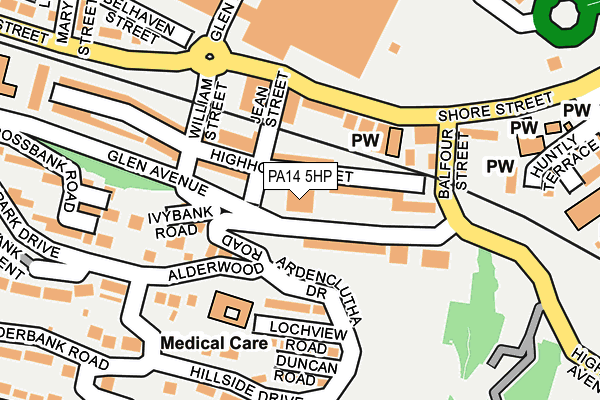 PA14 5HP map - OS OpenMap – Local (Ordnance Survey)
