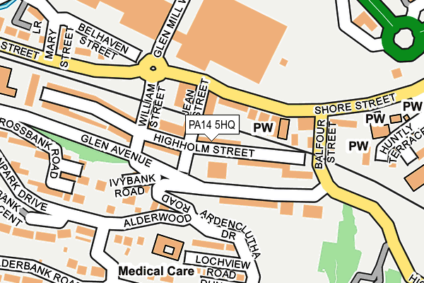 PA14 5HQ map - OS OpenMap – Local (Ordnance Survey)