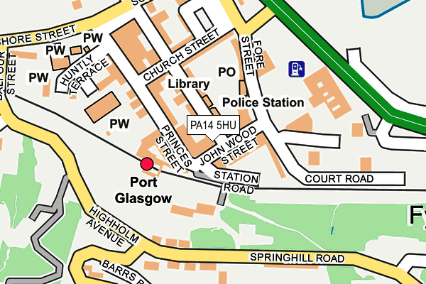 Map of PORT GLASGOW FUNERAL SERVICES LTD at local scale